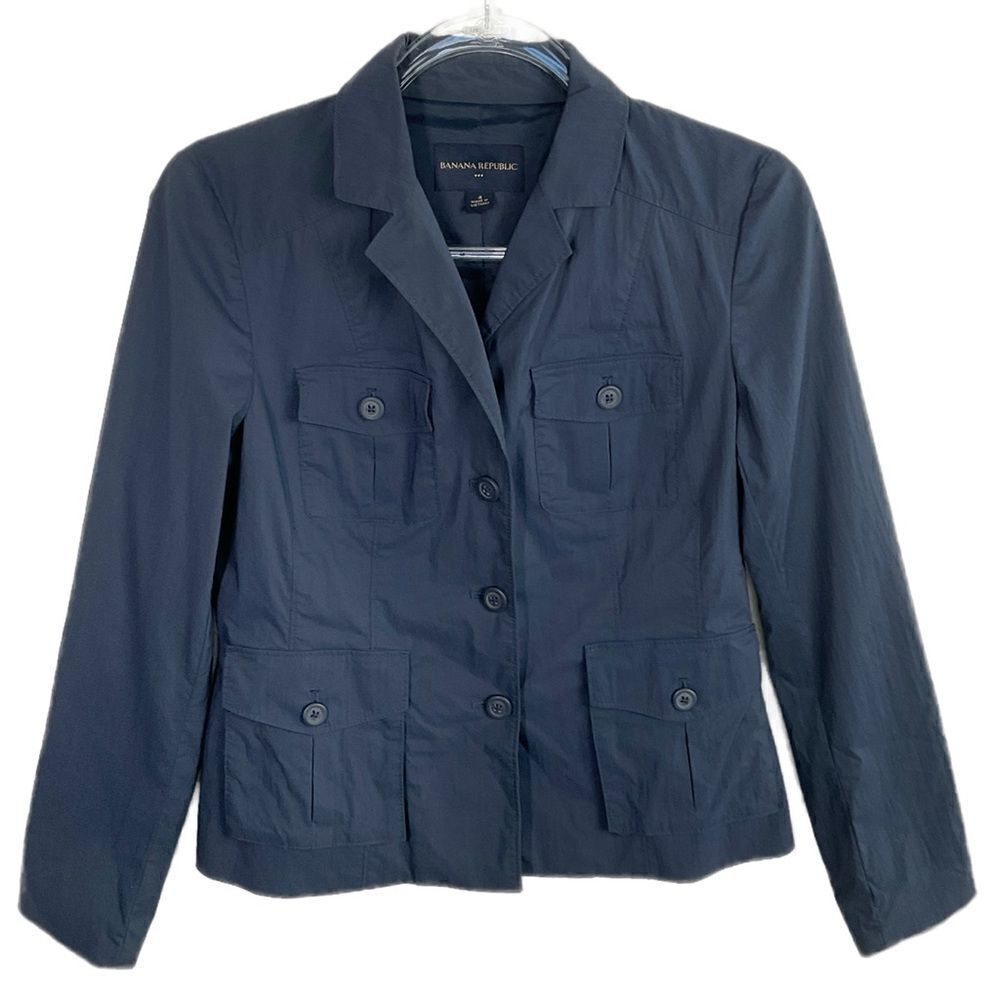 Banana Republic Factory Blue Utility Blazer Jacket  4